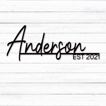 Personalized Last Name and Established Date Sign